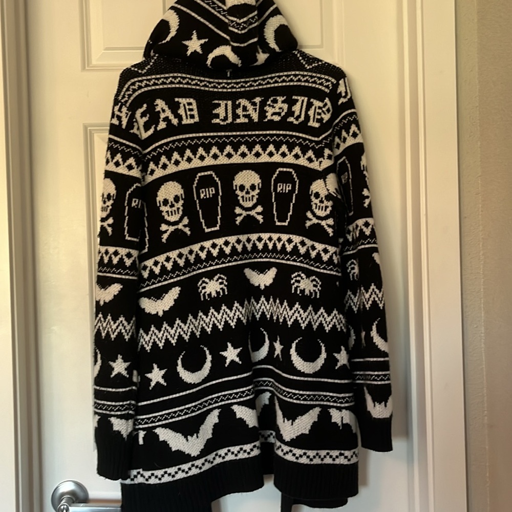 DEAD INSIDE HOT TOPIC CARDIGAN MEDIUM 🧿🎃🔮🦇⚰️🕸️🕷️☠️💀